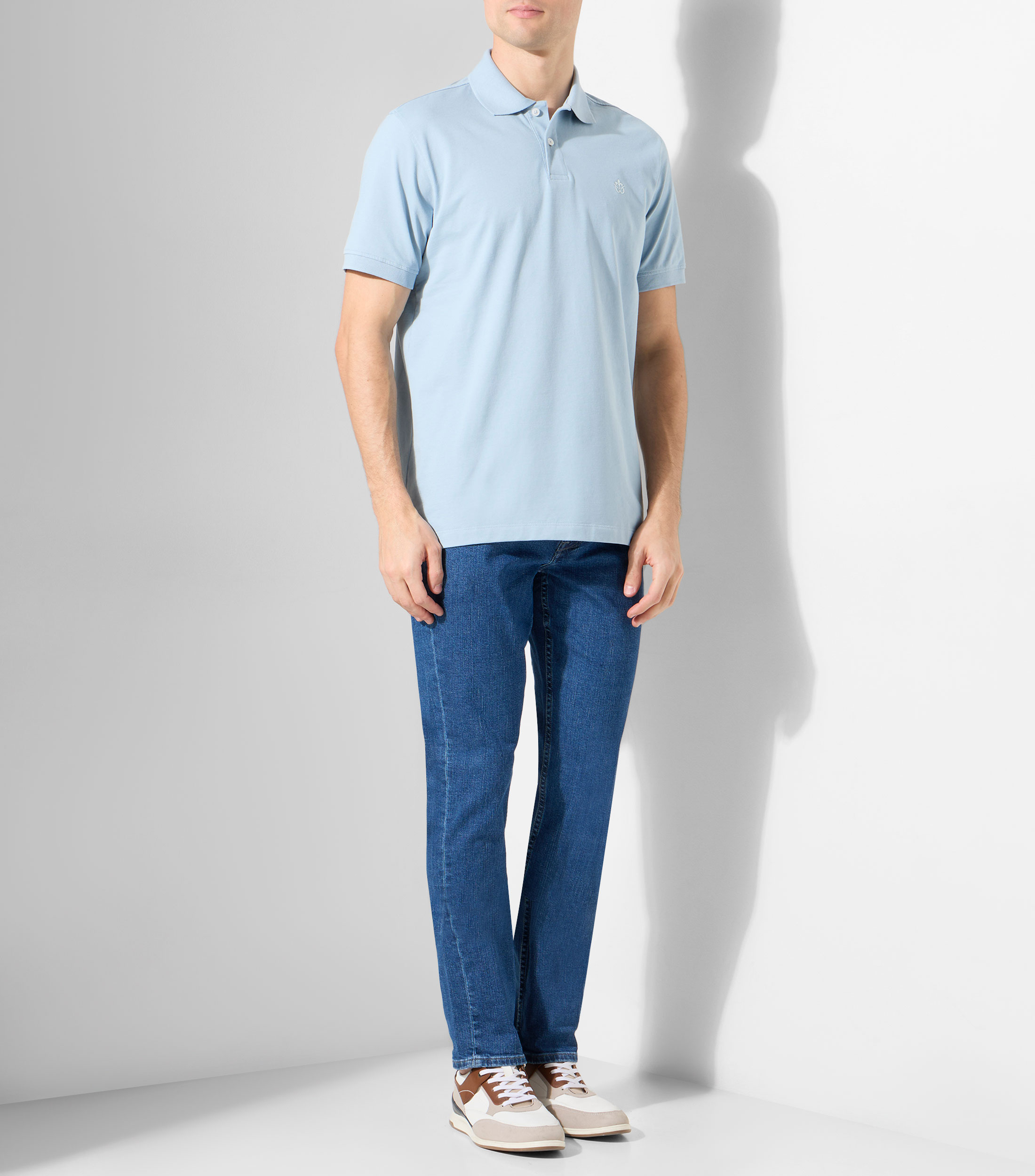 Playera tipo polo manga corta lisa Hombre